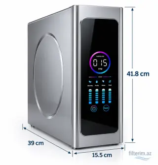 400 GPD 4 Filtrli Smart RO Su Təmizləmə Cihazı – Yüksək Məhsuldarlıq, TDS Ekranı və Sürətli Filtrasiya