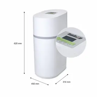Runlucky R100A-ZG Avtomatik Su Yumşaldıcı – Daxili Bypasslı, Runxin Smart İdarəetməli 12,5L Reçinəli Kompakt Su Yumşaltma Sistemi