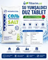 Su yumşaldıcı duz 25 kq Belarus – tablet duz filter filtr filtir su sistemi üçün