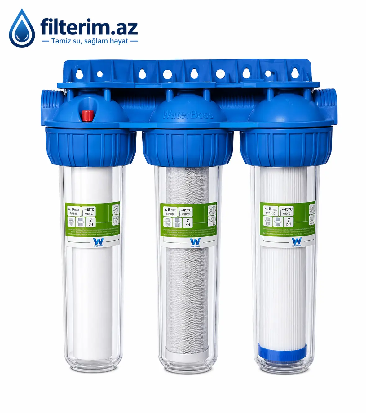 WaterBoss 3-lü ümumi mənzil giriş su filtri (filter, filtir sistemi)