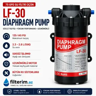 Mətbəx Su Filtrləri üçün Güclü Nasos (75 GPD) – LF-30 Diaphragm Pump